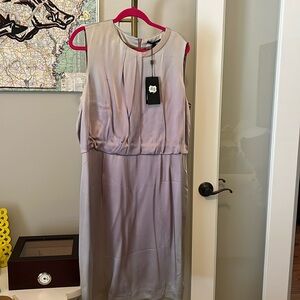 Hugo Boss Pink Sheath Mini Dress Sleeveless Crew Neck